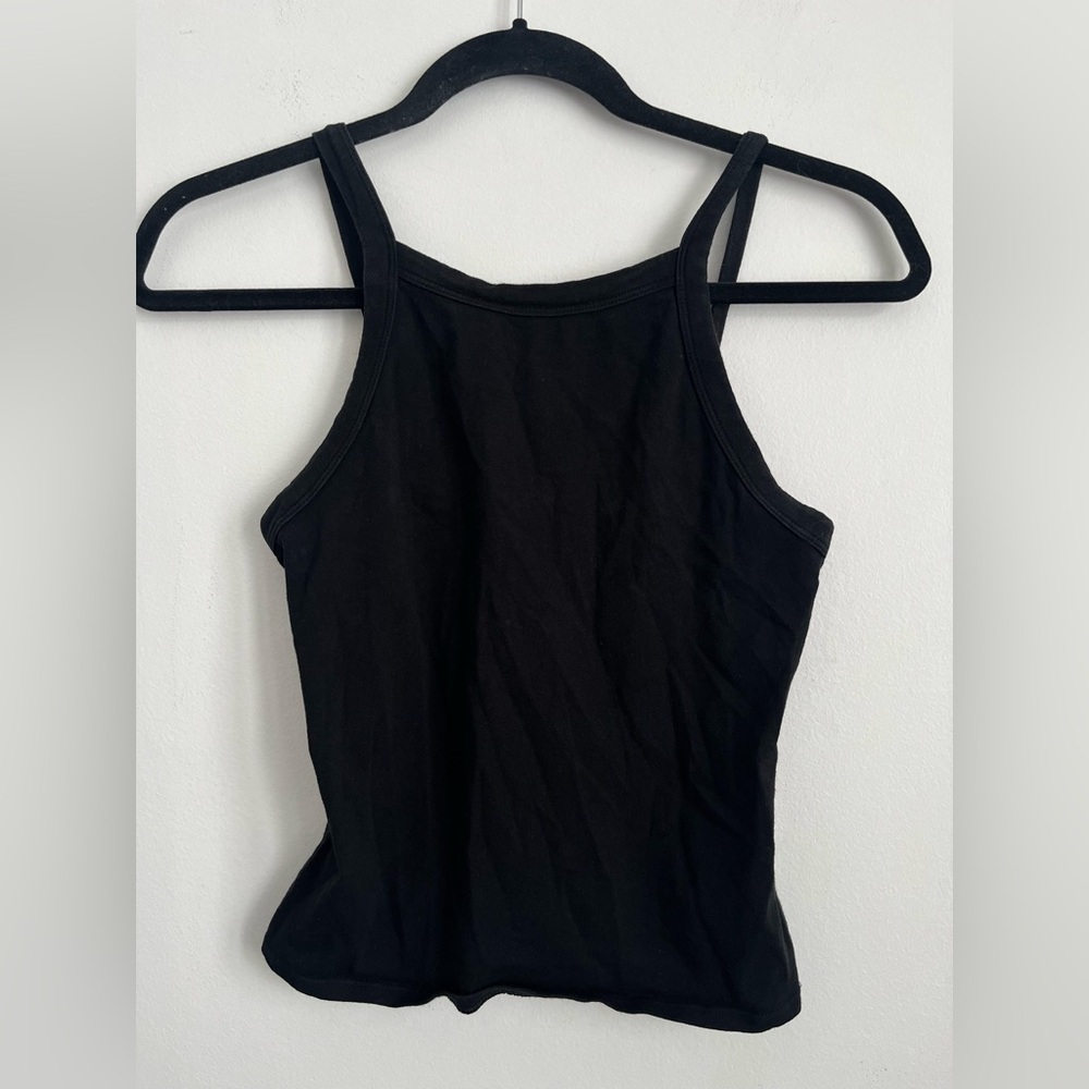 Garage Women Black Squareneck Basic Simple Tank Top Small
